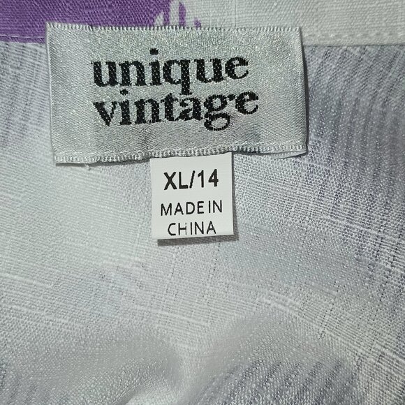 Unique Vintage Lavender and White Gingham  Flair Skirt Size 1X (16) NWT - Picture 6 of 7